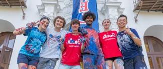 Students cheering at Saint Mary's College of California 